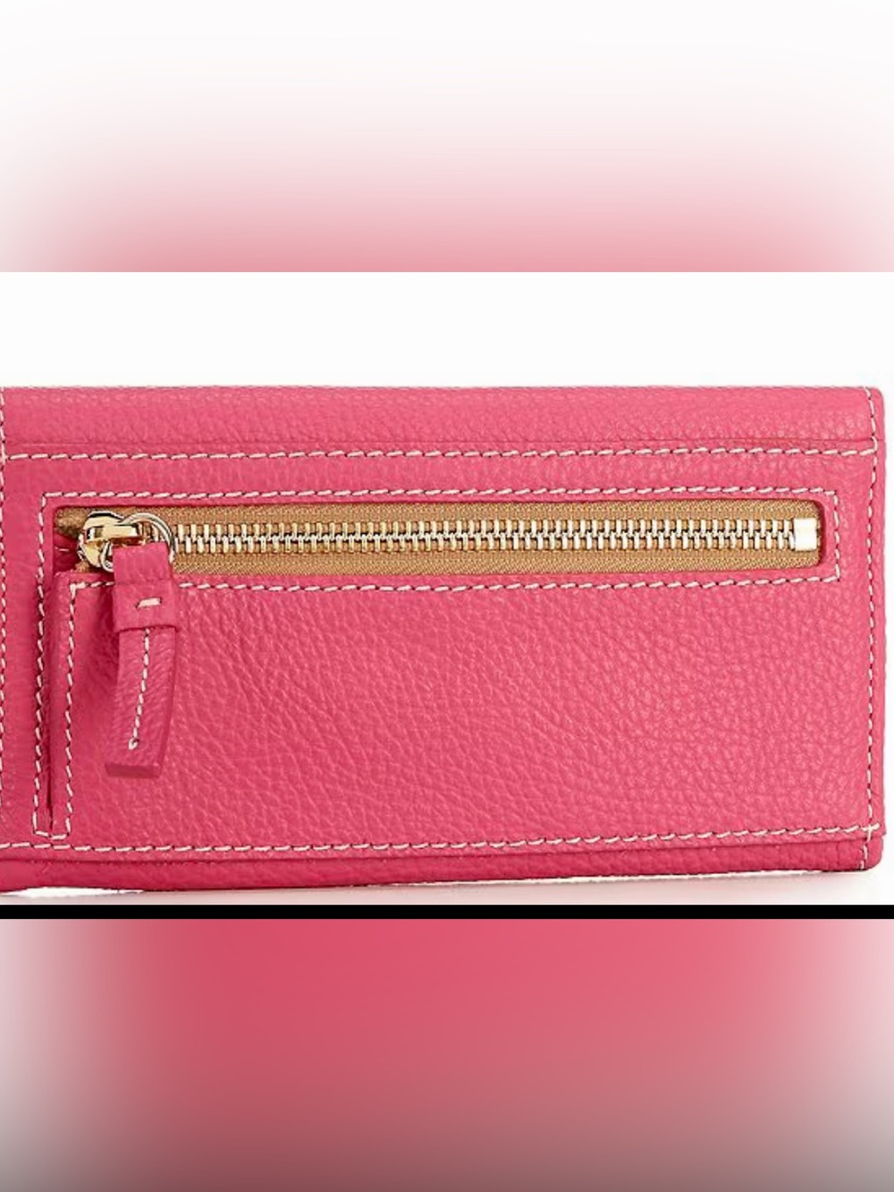 New Dooney & Bourke Fuchsia Pink Pebble Leather Lucca Continental Wallet - Picture 5 of 6